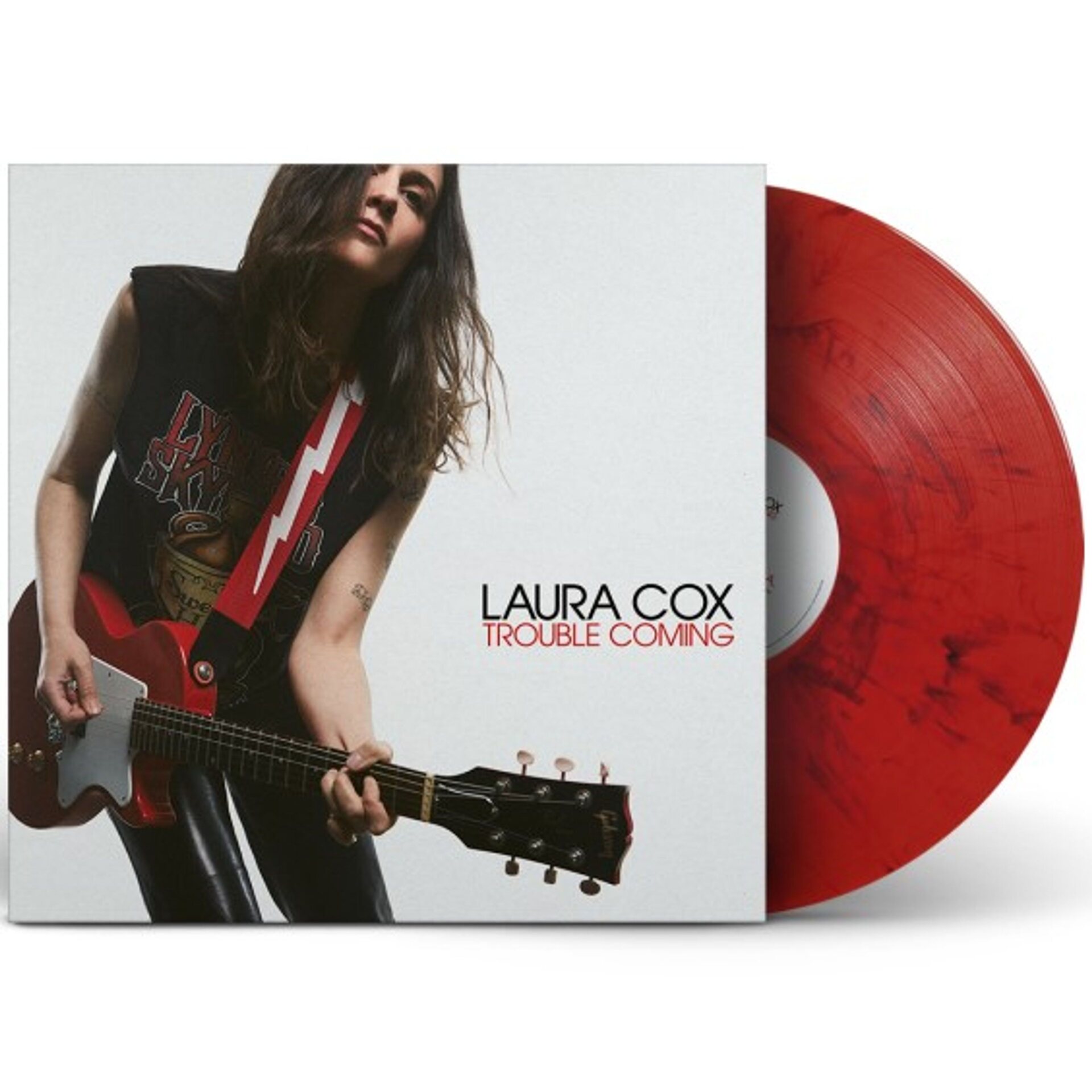 Laura Cox– Trouble Coming LP Marbled Transparent Red/Black Vinyl