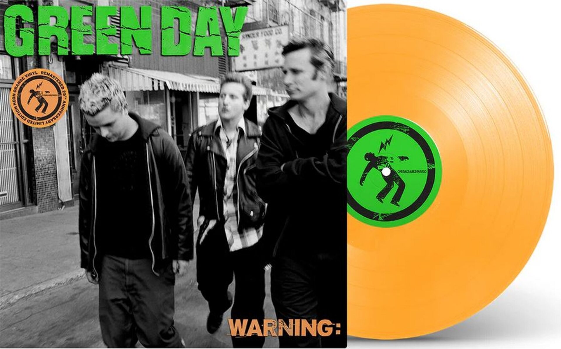 Green Day – Warning (25th Anniversary Edition) LP (Neon Orange Vinyl)