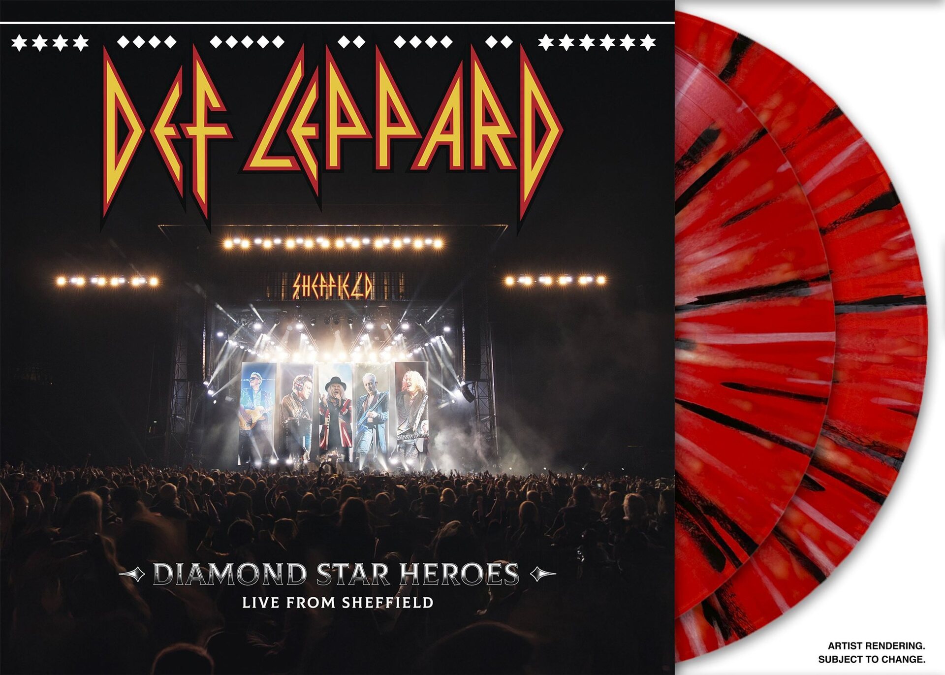 Def Leppard – Diamond Star Heroes: Live From Sheffield 2LP (Black, Red & White Splatter Vinyl)
