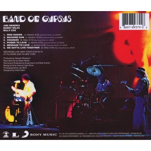 Jimi Hendrix ‎– Band Of Gypsys: Live New Year's Eve 1969 - 1970 At Fillmore East CD