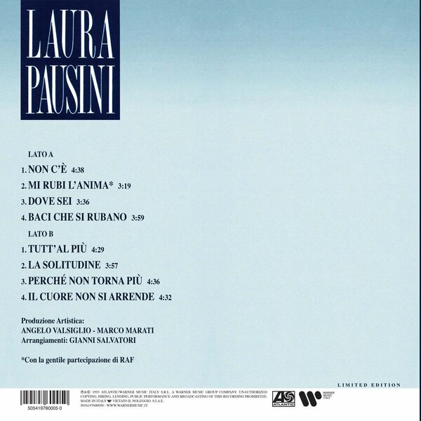 Laura Pausini Laura Pausini Lp Coloured Vinyl Pop Rock Levyikkuna