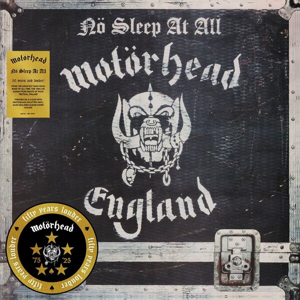 Motörhead – Nö Sleep At All (50th Anniversary Edition) LP Clear w/ White & Black Splatter Vinyl