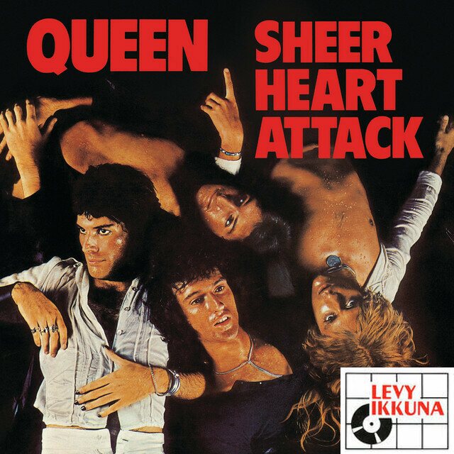 Queen ‎ Sheer Heart Attack Lp Classic Rock Levyikkuna Svenska 3928