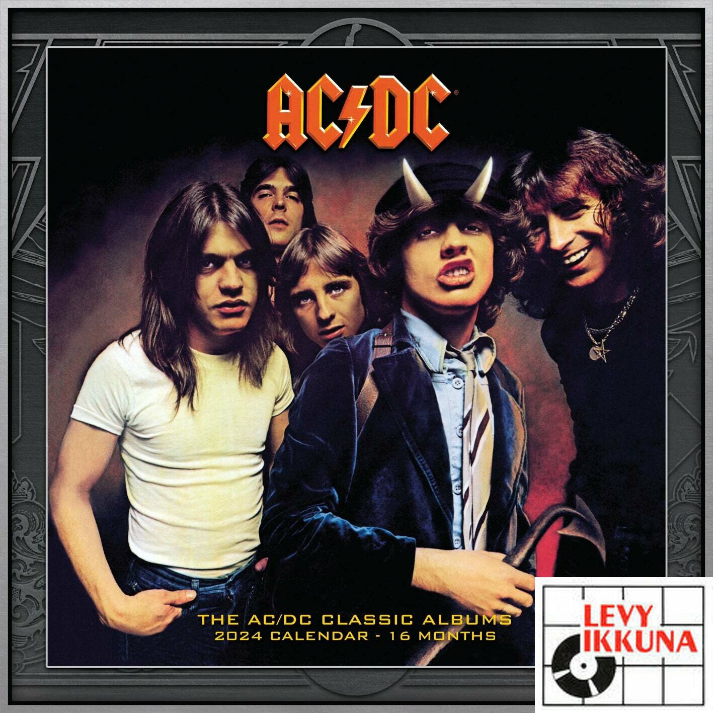 AC/DC 2024 Square Calendar Kalenterit 2024 Levyikkuna Français